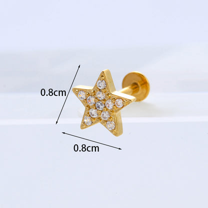 Exaggerated Flower Inlaid Zircon Metal Earrings