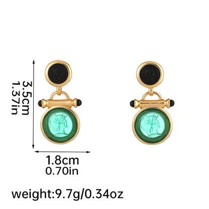 1 Pair Sweet Simple Style Portrait Plating Arylic Copper 18k Gold Plated Drop Earrings