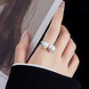 Casual Pearl Sterling Silver Plating Inlay Shell White Gold Plated Open Rings