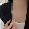 Simple Style Solid Color Sterling Silver Plating White Gold Plated Double Layer Necklaces