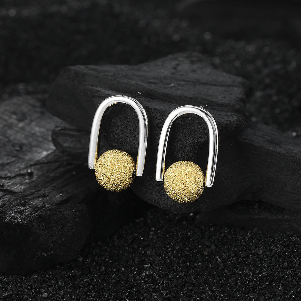 1 Pair Casual U Shape Plating Sterling Silver 24k Gold Plated White Gold Plated Earrings