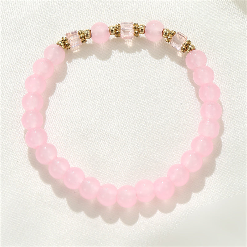 Cute Sweet Solid Color Glass Wholesale Bracelets