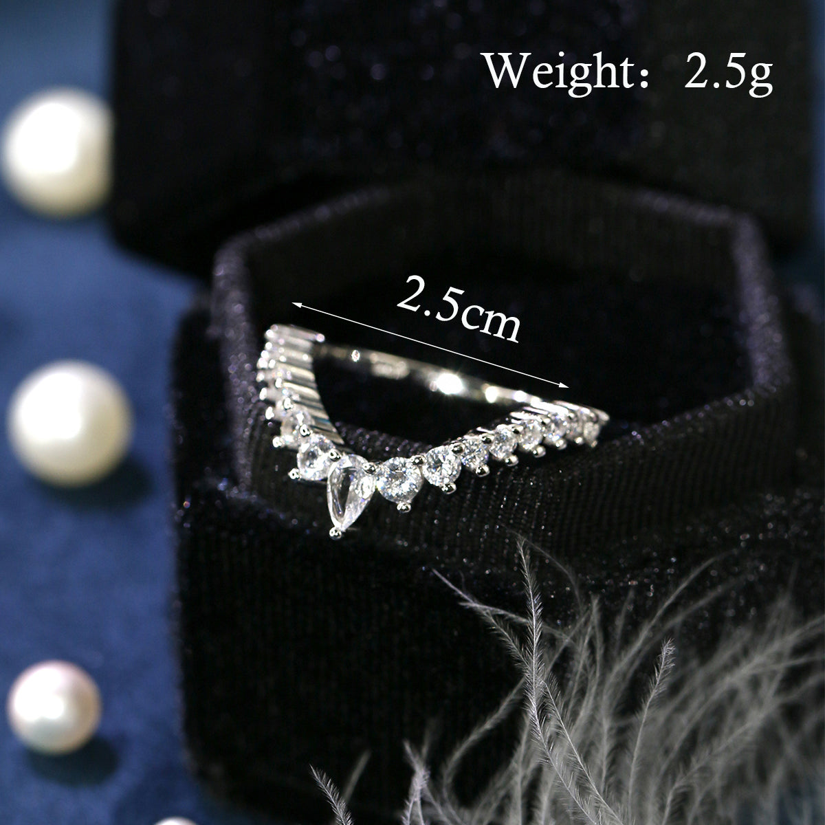 Ig Style Elegant Preppy Style Water Droplets Sterling Silver Plating Hollow Out Inlay Zircon White Gold Plated Rings