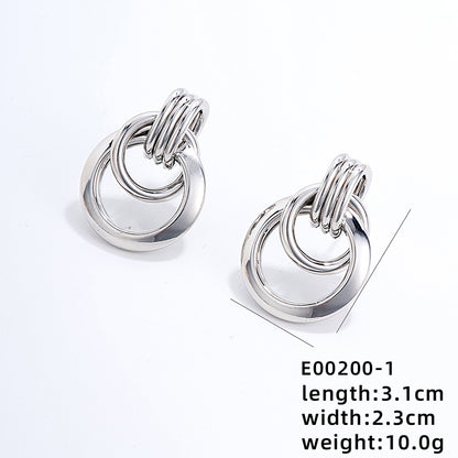 1 Pair Ig Style Exaggerated Double Ring Circle Plating Copper Rose Gold Plated White Gold Plated Gold Plated Ear Studs