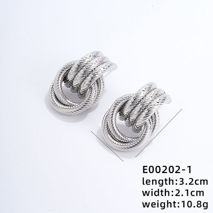 1 Pair Ig Style Exaggerated Double Ring Circle Plating Copper Rose Gold Plated White Gold Plated Gold Plated Ear Studs