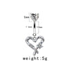 Elegant Cute Wings Butterfly Stainless Steel Copper Plating Inlay Rhinestones Zircon White Gold Plated Belly Ring