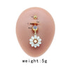 Simple Style Commute Clouds Heart Shape Shell Stainless Steel Alloy Copper Plating Inlay Rhinestones Zircon White Gold Plated Gold Plated Belly Ring