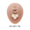 Simple Style Commute Clouds Heart Shape Shell Stainless Steel Alloy Copper Plating Inlay Rhinestones Zircon White Gold Plated Gold Plated Belly Ring