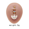 Simple Style Commute Clouds Heart Shape Shell Stainless Steel Alloy Copper Plating Inlay Rhinestones Zircon White Gold Plated Gold Plated Belly Ring