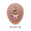 Simple Style Commute Clouds Heart Shape Shell Stainless Steel Alloy Copper Plating Inlay Rhinestones Zircon White Gold Plated Gold Plated Belly Ring