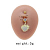 Casual Cute Commute Sunflower Starry Sky Snowflake Stainless Steel Copper Plating Inlay Rhinestones Zircon White Gold Plated Gold Plated Belly Ring