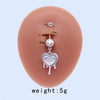 Sweet Artistic Cross Round Heart Shape Stainless Steel Copper Plating Inlay Rhinestones White Gold Plated Gold Plated Belly Ring