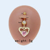 Sweet Artistic Cross Round Heart Shape Stainless Steel Copper Plating Inlay Rhinestones White Gold Plated Gold Plated Belly Ring