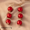 1 Pair Retro Solid Color Imitation Pearl Drop Earrings