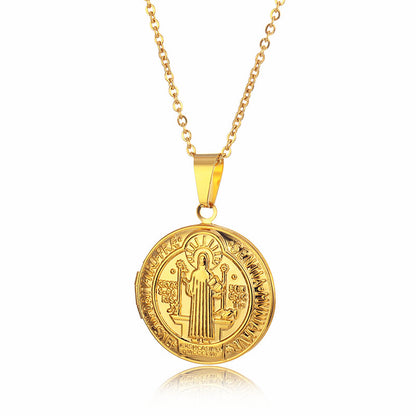 Hip-hop Retro Solid Color Stainless Steel Plating 18k Gold Plated Men's Pendant Necklace