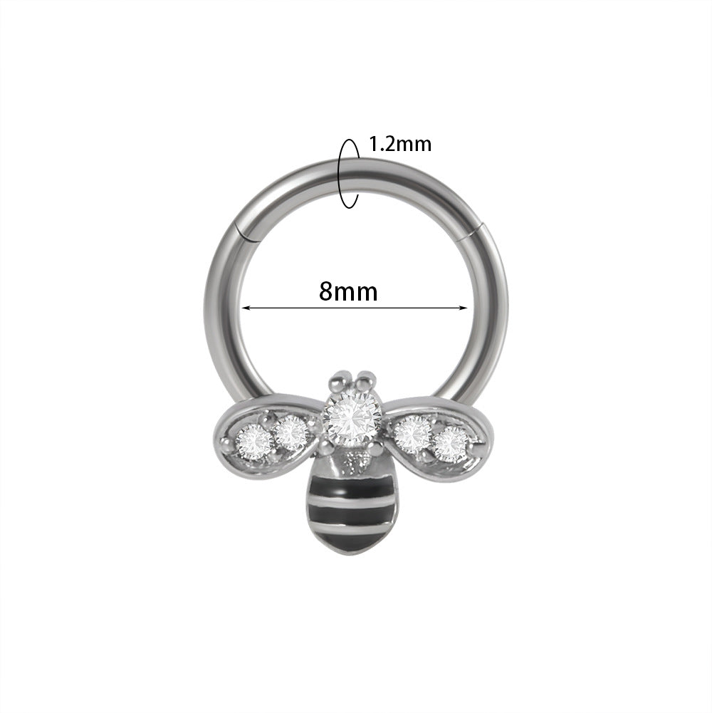 Modern Style Simple Style Shiny Water Droplets Stainless Steel Plating Inlay Zircon Nose Studs