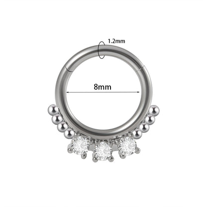 Modern Style Simple Style Shiny Water Droplets Stainless Steel Plating Inlay Zircon Nose Studs