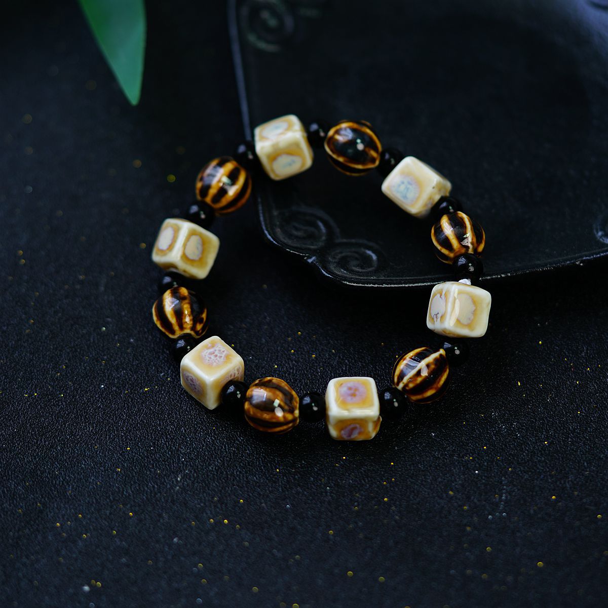 Retro Ethnic Style Geometric Ceramics Knitting Men's Bracelets