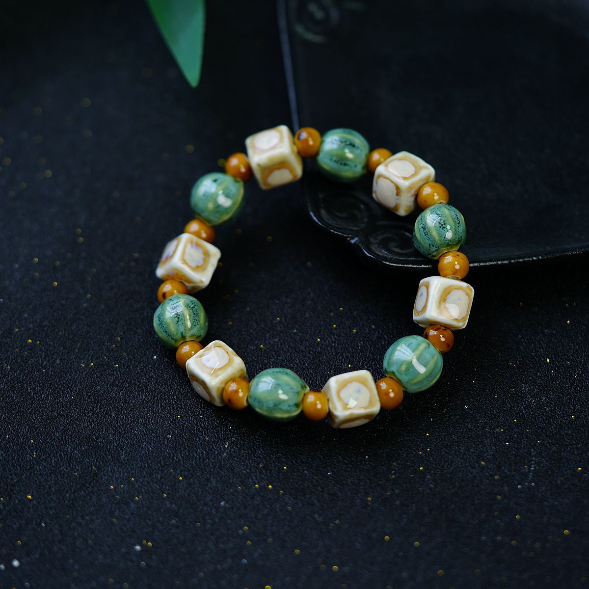 Retro Ethnic Style Geometric Ceramics Knitting Men's Bracelets