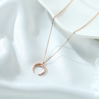 Simple Style Commute Moon Sterling Silver Plating 14k Gold Plated Pendant Necklace