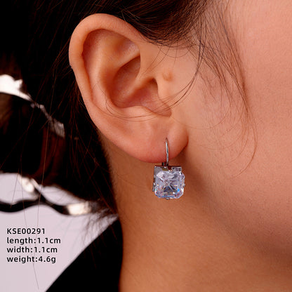 1 Pair Ig Style Simple Style Star Water Droplets Flower Plating Inlay Copper Zircon White Gold Plated Drop Earrings Ear Studs