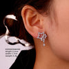 1 Pair Ig Style Simple Style Star Water Droplets Flower Plating Inlay Copper Zircon White Gold Plated Drop Earrings Ear Studs