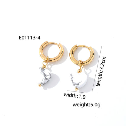 1 Pair Casual Sweet Simple Style Heart Shape Plating Stainless Steel Drop Earrings