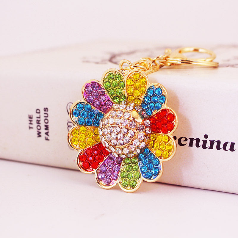 Artistic Flower Alloy Inlay Rhinestones Women'S Keychain