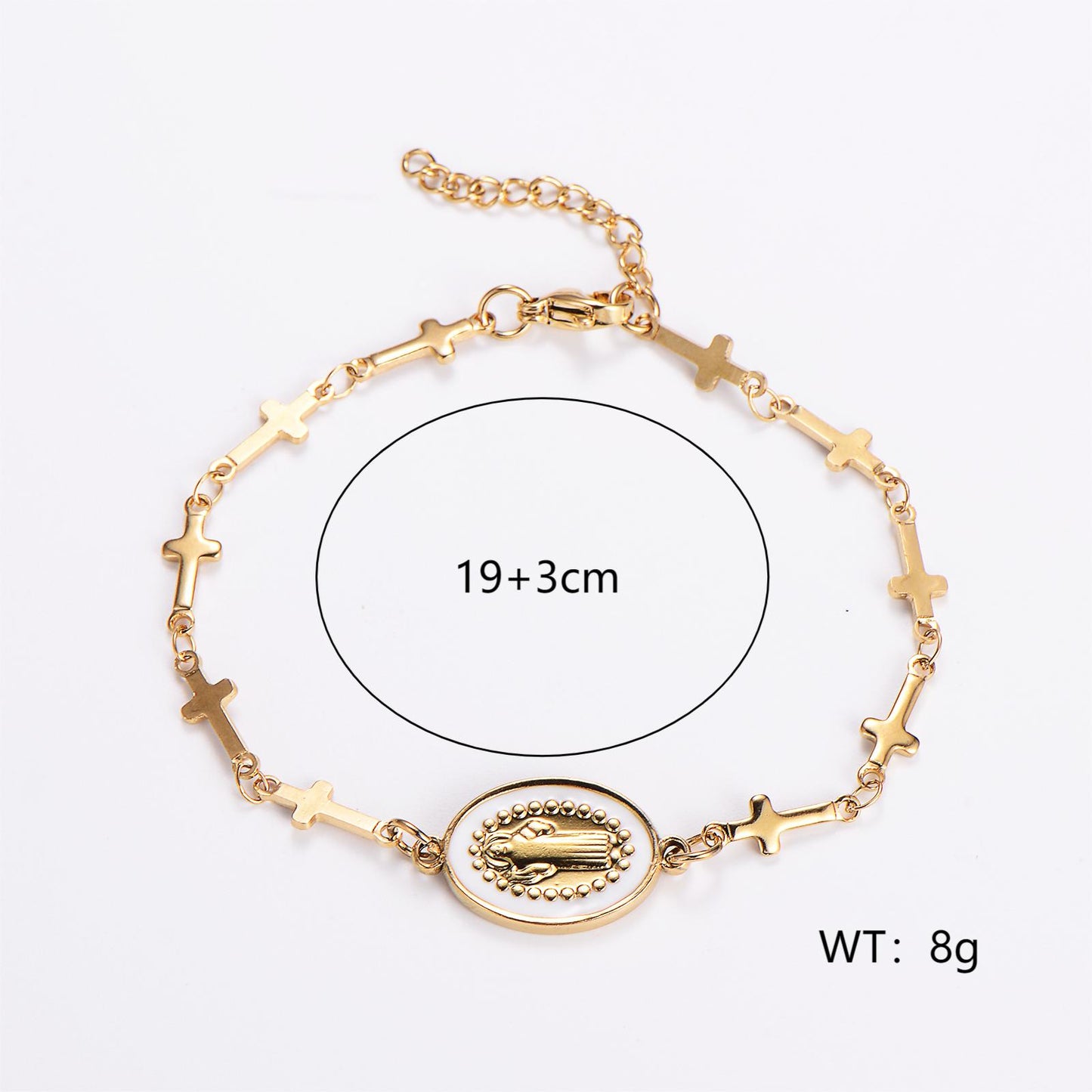 Elegant Color Block Stainless Steel Plating 18k Gold Plated Bracelets