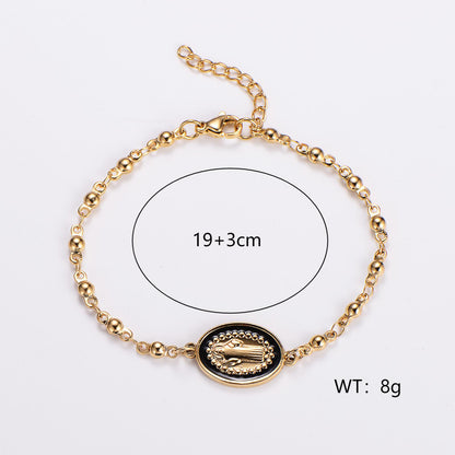 Elegant Color Block Stainless Steel Plating 18k Gold Plated Bracelets