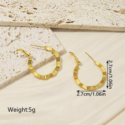 1 Pair Ig Style French Style Solid Color Plating Copper 18k Gold Plated Earrings