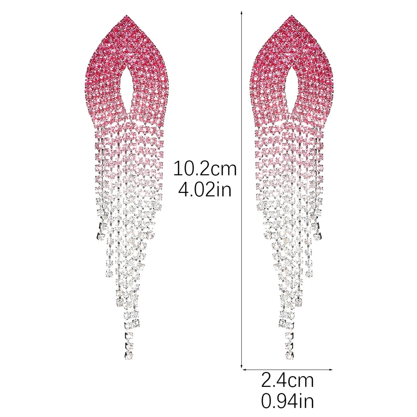 Retro Alloy Rhinestone Tassel Earrings Daily Unset Drop Earrings