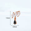 Flower Inlaid Zircon Metal Earrings