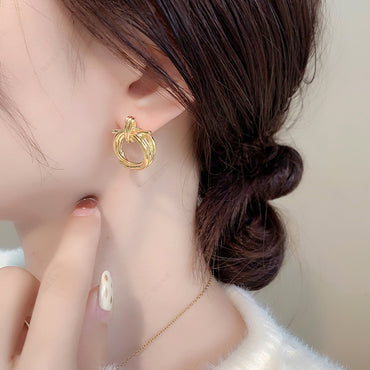 1 Pair Lady Streetwear Geometric Plating Copper Ear Studs