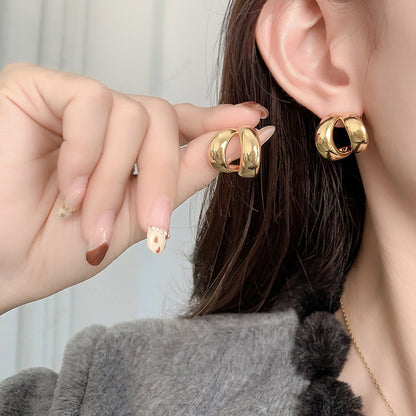 1 Pair Ig Style Basic Modern Style Geometric Plating Copper Ear Studs