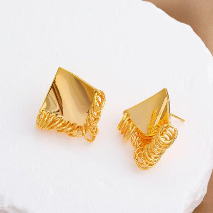 1 Pair Basic Classic Style Geometric Plating Copper Ear Studs