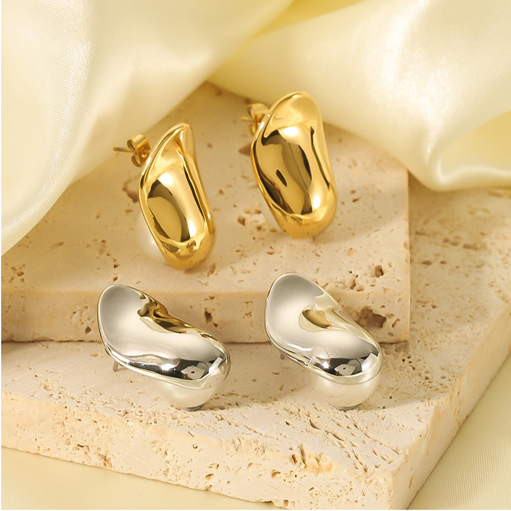 1 Pair Casual Vacation Geometric Plating Stainless Steel 18k Gold Plated White Gold Plated Gold Plated Ear Studs