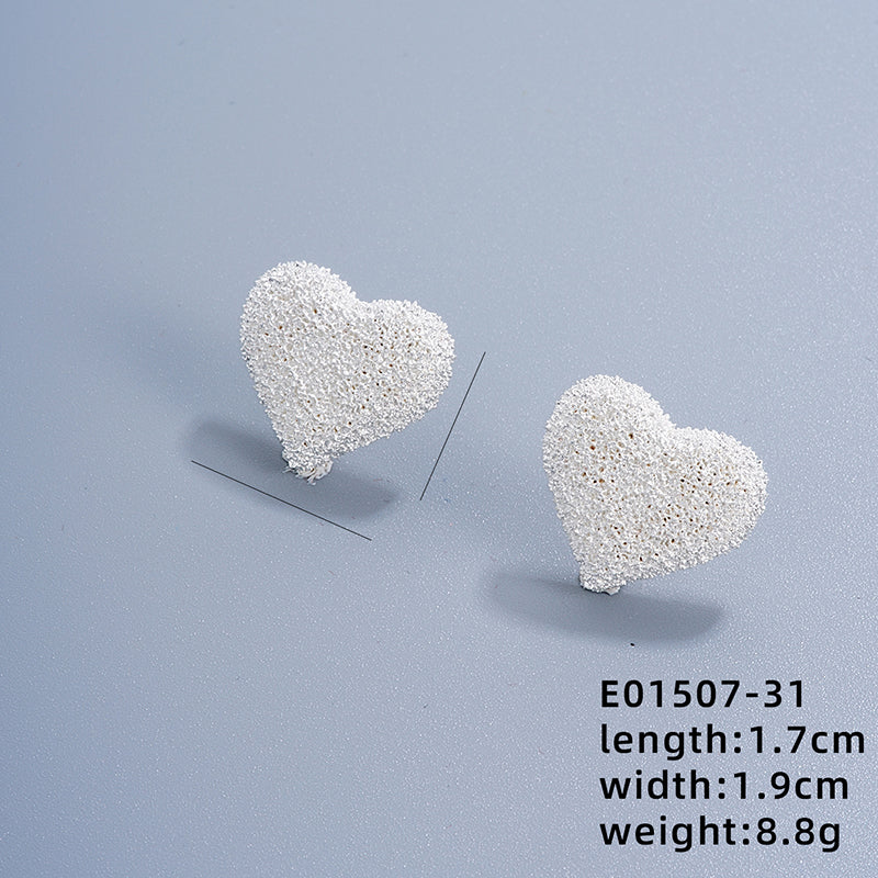 1 Pair Simple Style Heart Shape Plating Copper Gold Plated Ear Studs