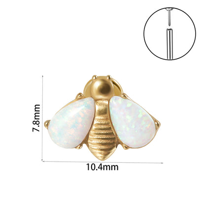 Casual Simple Style Animal Insect Stainless Steel Plating Inlay Artificial Gemstones Zircon Lip Stud Ear Studs