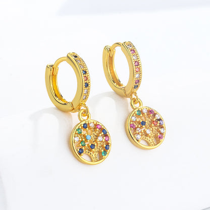 1 Pair Simple Style Classic Style Geometric Plating Inlay Copper Zircon 18k Gold Plated Drop Earrings