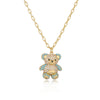 Casual Cute Bear Copper 18k Gold Plated Zircon Earrings Necklace In Bulk