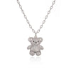 Casual Cute Bear Copper 18k Gold Plated Zircon Earrings Necklace In Bulk