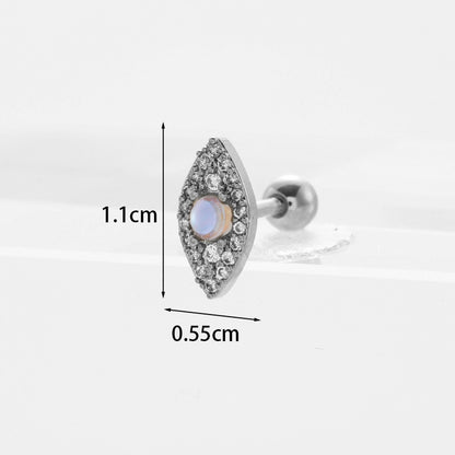 Fashion Geometric Plating Metal Artificial Gemstones Earrings Ear Studs