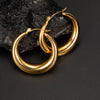 1 Pair Simple Style Round Stainless Steel 18K Gold Plated Ear Studs