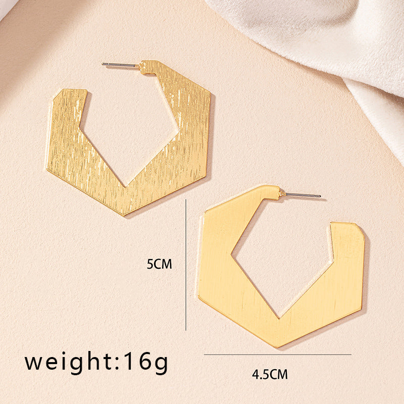 1 Pair Ig Style Commute Irregular Geometric Plating Alloy Gold Plated Ear Studs