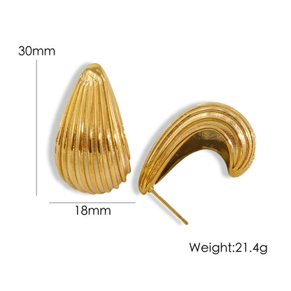 1 Pair Vintage Style Water Droplets Plating Stainless Steel 14k Gold Plated Ear Studs