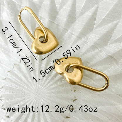 1 Pair Elegant Classical Vintage Style Star Heart Shape Plating Stainless Steel Gold Plated Drop Earrings