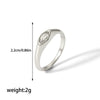 Casual Korean Style Round Stainless Steel Plating Inlay Zircon 18k Gold Plated Rings