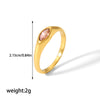 Casual Korean Style Round Stainless Steel Plating Inlay Zircon 18k Gold Plated Rings