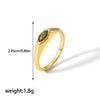 Casual Korean Style Round Stainless Steel Plating Inlay Zircon 18k Gold Plated Rings